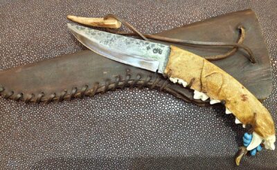 Eyrieux Nicolas mâchoire de coyote avec peau