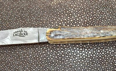 forge de laguiole ivoire de mammouth et damas 12cm