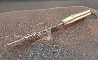 Couteau éminceur artisanal 16 cm C130 – Manche bois de cerf – Nino Brunetto