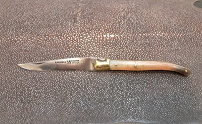 Laguiole ancien 10 cm – Sauzède-Angely – Corne cachée – Acier carbone – Thiers
