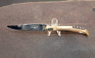 Laguiole 3 pièces Forge de Laguiole – Corne blonde – Lame XC75 – Modèle Berger de l’Aubrac