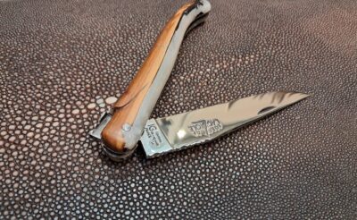 Laguiole 12 cm “Alchimie” – Bois de genévrier & époxy – Plein manche – Forge de Laguiole